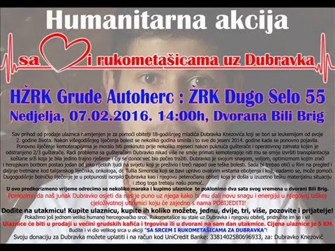 HŽRK Grude Autoherc - Sa Srcem i Rukometašicama za Dubravka - HUMANITARNA AKCIJA