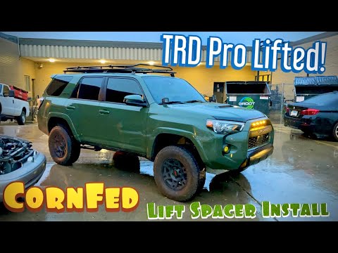 TRD Pro Toyota 4Runner Spacer Lift Install Overview - CornFed Lift Awesome MOD!!