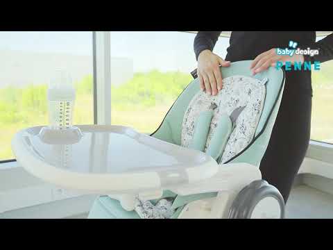 Baby Design PENNE Grey Стульчик для кормления с мягким вкладышем и лежачей позицией