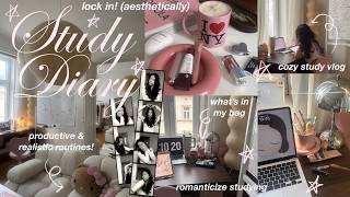 ✧˚ whimsy STUDY VLOG/ DIARY 🩰🦢 productive 3 days, cafe & romanticize studying | pinterest schoolgirl