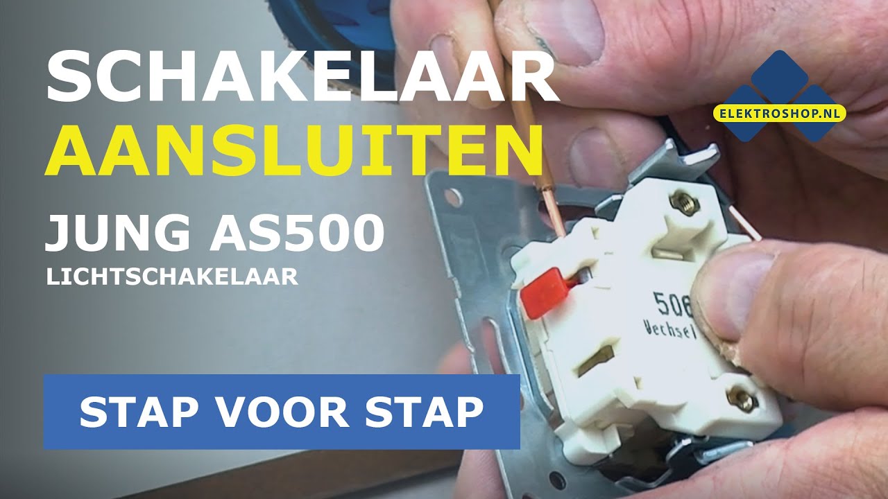 Schakelaar aansluiten Jung AS500 lichtschakelaar enkelpolig | (STAP VOOR STAP)