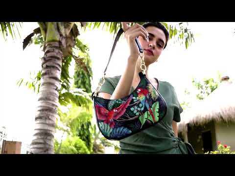 Anuschka Handpainted Small Convertible Hobo - Rainforest Beauties