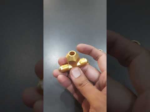 Brass threaded tee joint 6/8, for copper gas pipe