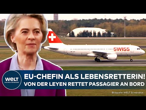 FLUG-NOTFALL: EU-Chefin Ursula von der Leyen leistet Erste Hilfe im Flugzeug von Zürich nach Basel!