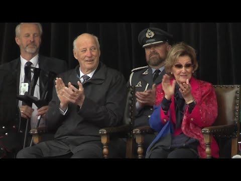 King Harald V of Norway visit Randaberg