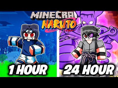 Surviving 24 hrs as Uchiha in Naruto Minecraft!