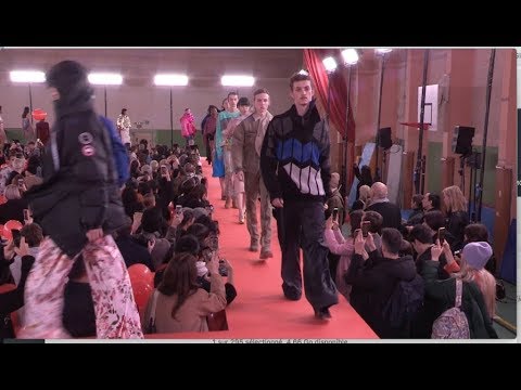 Models and Designer Glenn Martens on the runway for the Y/Project Menswear Fashion Show