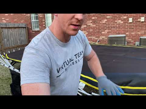 How to install Springfree trampoline mat rods by yourself (no partner)