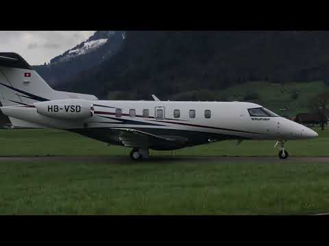 PC-24 crossing road at Buochs Airport - HB-VSD