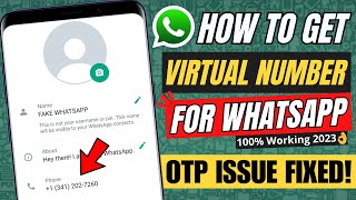 How to Get Virtual Number for WhatsApp 2023 - Create WhatsApp With USA Virtual Number New Trick