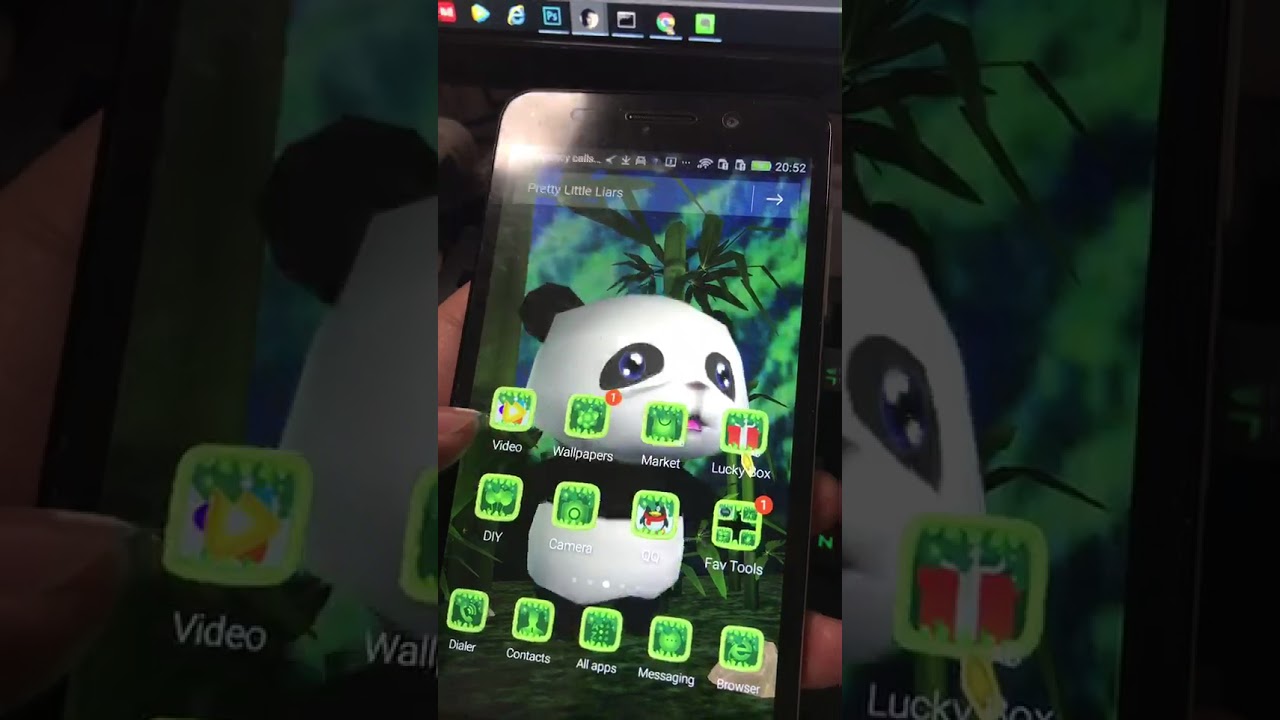 3D Panda Theme With Natural Bamboo Wallpaper
