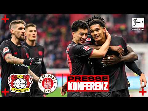 Leverkusen schlägt St. Pauli | PK mit Kasper Hjulmand & Alexander Blessin | Bundesliga, 22. Spieltag
