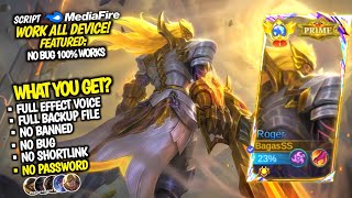Download lagu NEW SCRIPT SKIN ROGER PRIME NO PASSWORD - FULL EFFECT & VOICE WITH LOGO - LATEST PATCH mp3