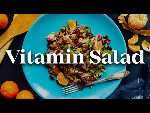 Orange Salad with Cranberries and Walnuts | Easy Vitamin Winter Salad Recipe