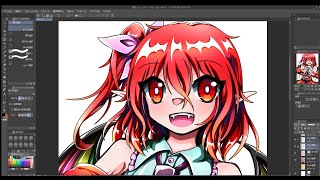 【イラストメイキング】夕暮れ色の半分悪魔