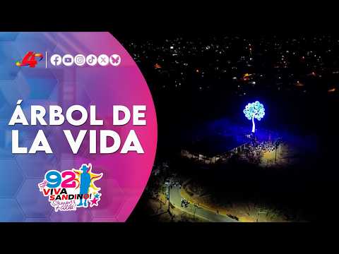 Militancia sandinista inaugura y enciende Árbol de la Vida en Nueva Segovia