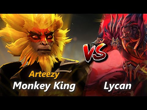 How to Monkey King mid vs Lycan (feat. Arteezy) | First 10 minutes