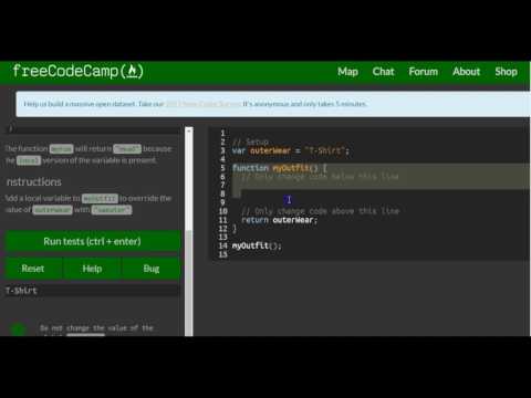 Global Vs Local Scope In Functions Freecodecamp Basic Javascript