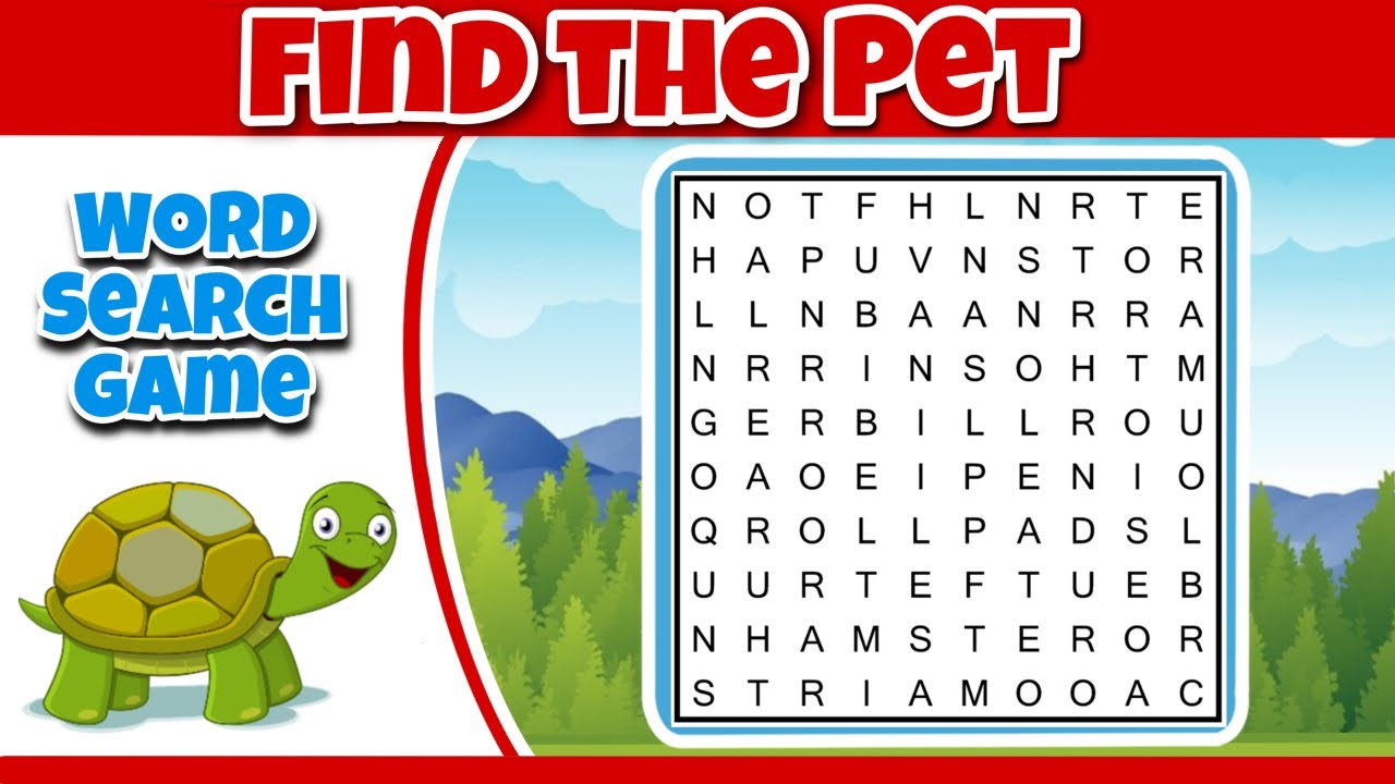 Pet Word Search Game | Can you find all the pets? | Child friendly puzzle game