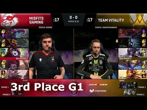 Misfits vs Vitality | Game 1 3rd Place S8 EU LCS Summer 2018 | MSF vs VIT G1