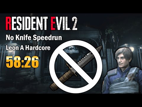 Resident Evil 2 Remake Speedrun - Leon A Hardcore No Knife 58:26