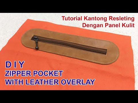 Zipper Pocket with Faux Leather Overlay - Cara Membuat Kantong Resleting Dengan Panel Kulit Sintetis