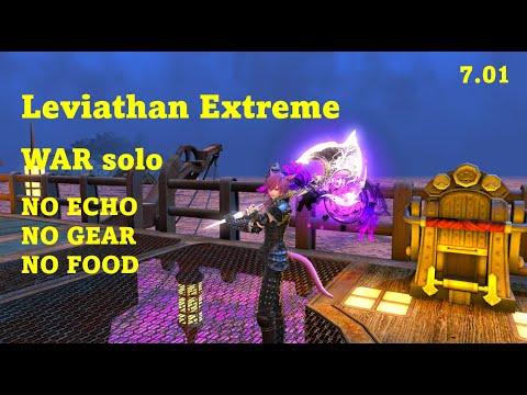 FFXIV- Leviathan Extreme (NO FOOD, NO ECHO, NO GEAR) WAR SOLO | 7.01