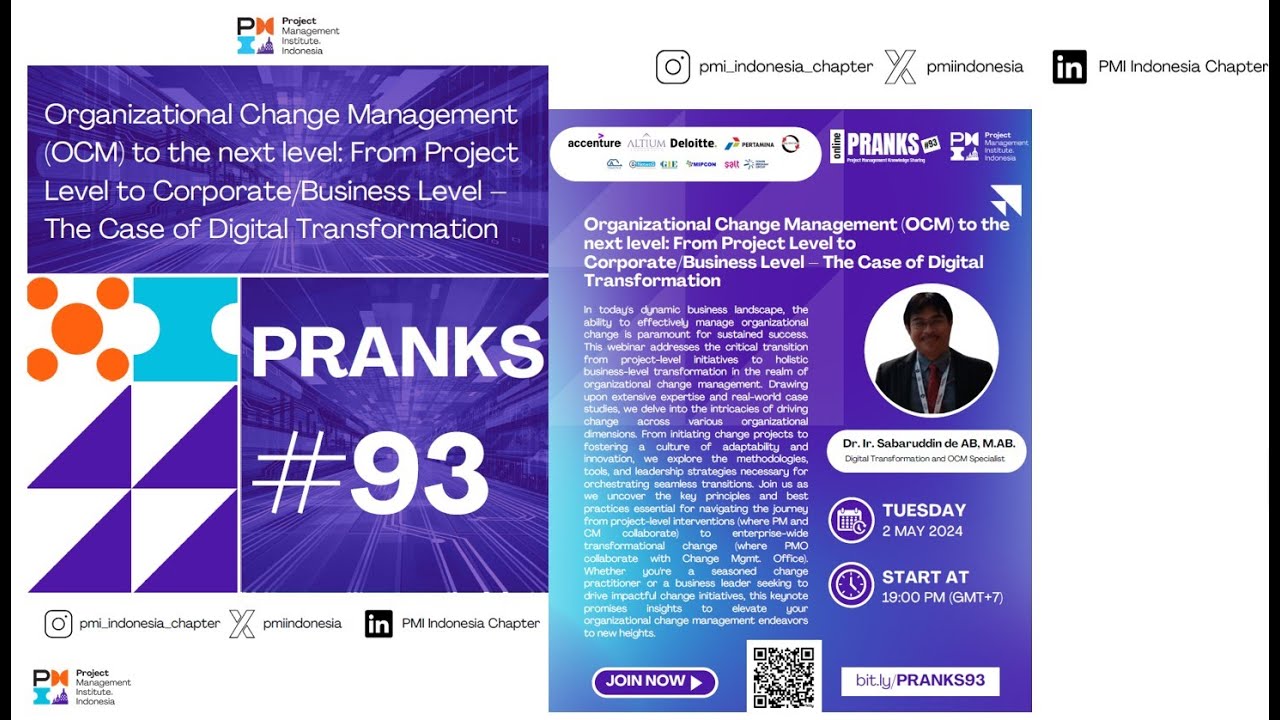 PRANKS 93: Sabaruddin de AB: Organizational Change Management (OCM) to the next level