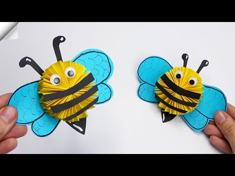 How to make a paper bee Moving paper toys