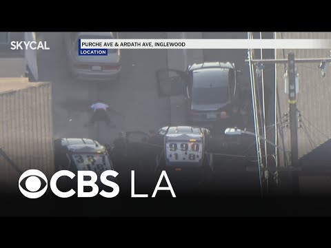 Shooting suspect surrenders after lengthy police chase near Inglewood