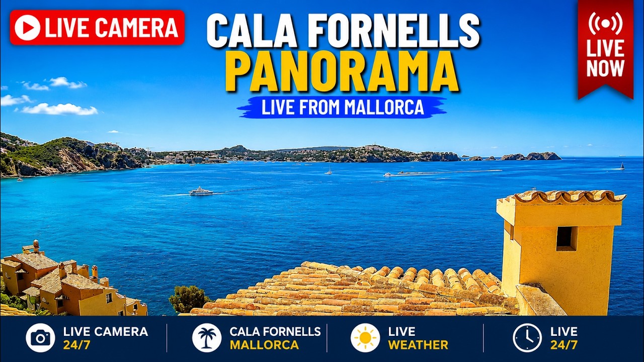 Live webcam view of Cala Fornells Cove & Bay View