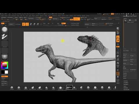 02/06 Sculpting in Dynamesh I — 3D Modeling: Create a Velociraptor_ENG