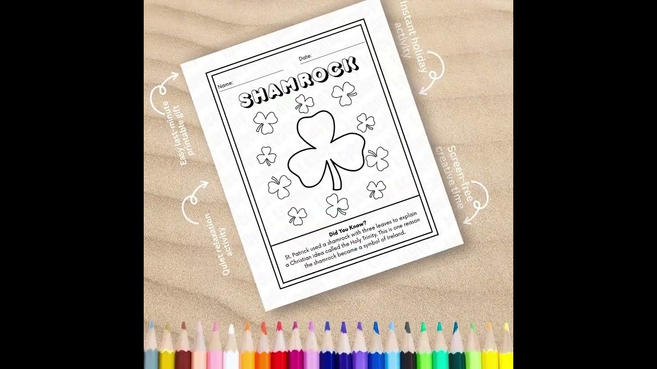 Shamrock Coloring Page 🍀 Printable St. Patrick's Day Fun