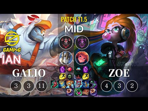 OZ Ian Galio vs Zoe Mid - KR Patch 11.5
