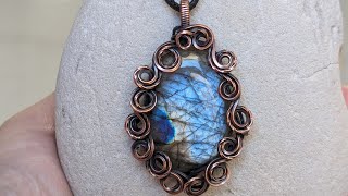 Twisted Square Wire Swirly Cabochon Wire Wrapped Pendant Tutorial