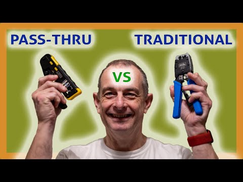 Terminating CAT5 cable - Traditional vs Klein Tools Pass-Thru RJ45 Crimper