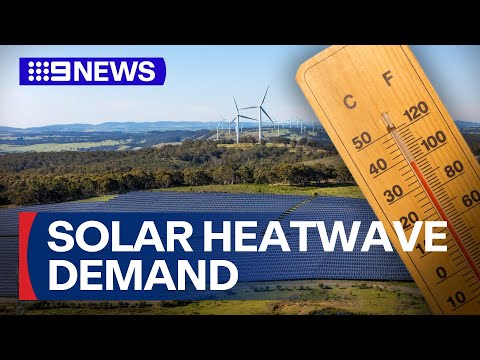 Record clean energy use during heatwave | 9 News Australia