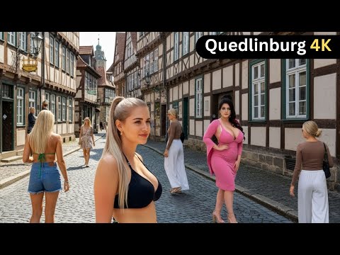 🇩🇪 Quedlinburg, Germany Walking Tour 4K | Medieval Old Town, Streets & Half-Timbered Houses 2025