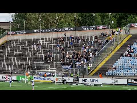 Halmstads BK supporters i Idrettsparken i Norrköping mot IFK 10.07.2023