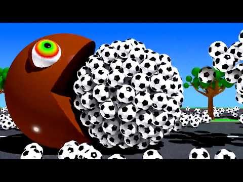 PacPac crushes balloons filled with soccer balls
