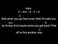 My Chemical Romance - I dont love you (chords)