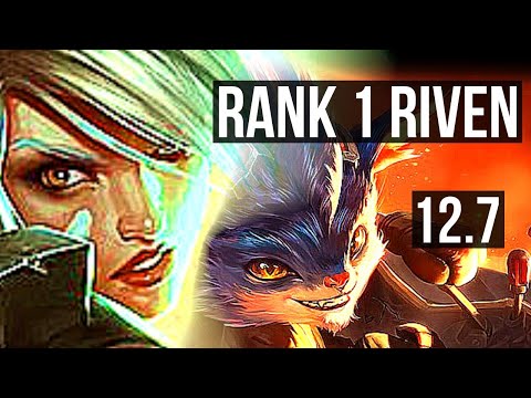 RIVEN vs RUMBLE (TOP) | Rank 1 Riven, 4/1/7, 1.9M mastery, 700+ games | KR Challenger | 12.7
