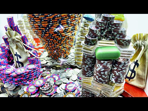 WORLD'S "MOST DIFFICULT" TOWER OF POKER CHIPS! HIGH LIMIT COIN PUSHER