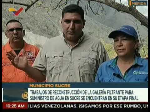 En mcpio. Sucre de Mérida continúa reconstrucción en galería filtrante para suministros de agua
