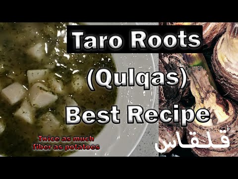 How to Cook a Tasty Taro Roots (Qulqas) Egyptian Dish Best Recipe - عمل القلقاس في مصر