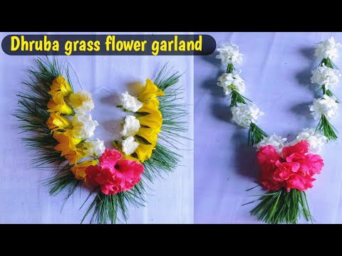 Beautiful and easy Durva grass mala / Ganesh festival special garland / easy flower garland /diy 