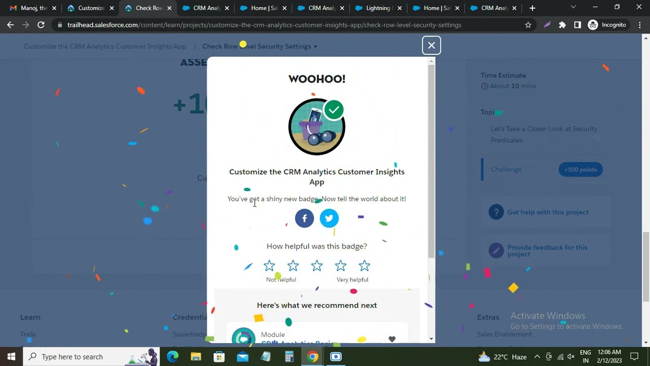 Check Row Level Security Settings | Customize the CRM Analytics Customer Insights App