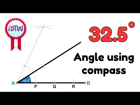 How to construct a 32.5-degree angle using a compass
