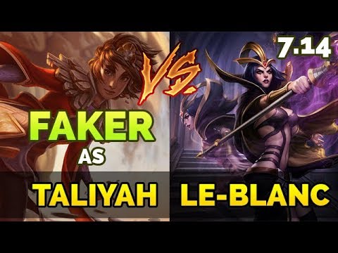 SKT T1 Faker as Taliyah vs Leblanc Mid ft.  Blank & Untara