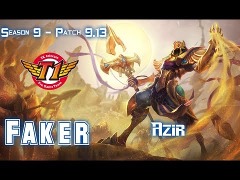 SKT T1 Faker AZIR vs RUMBLE Mid - Patch 9.13 KR Ranked